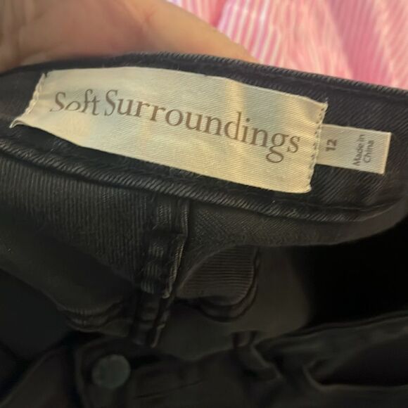 Soft Surroundings Ultimate Denim Wide Leg Jeans in Moonstone Wash, size 12 - Picture 6 of 8